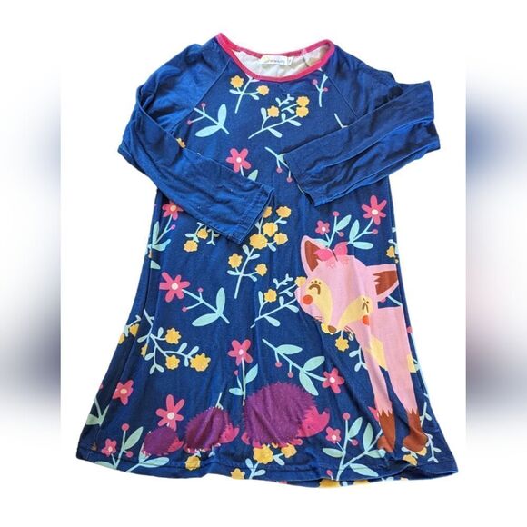 5/$20 Sunshine Swing Girl's Fox Long Sleeve Nightgown Size 6 - Picture 1 of 3